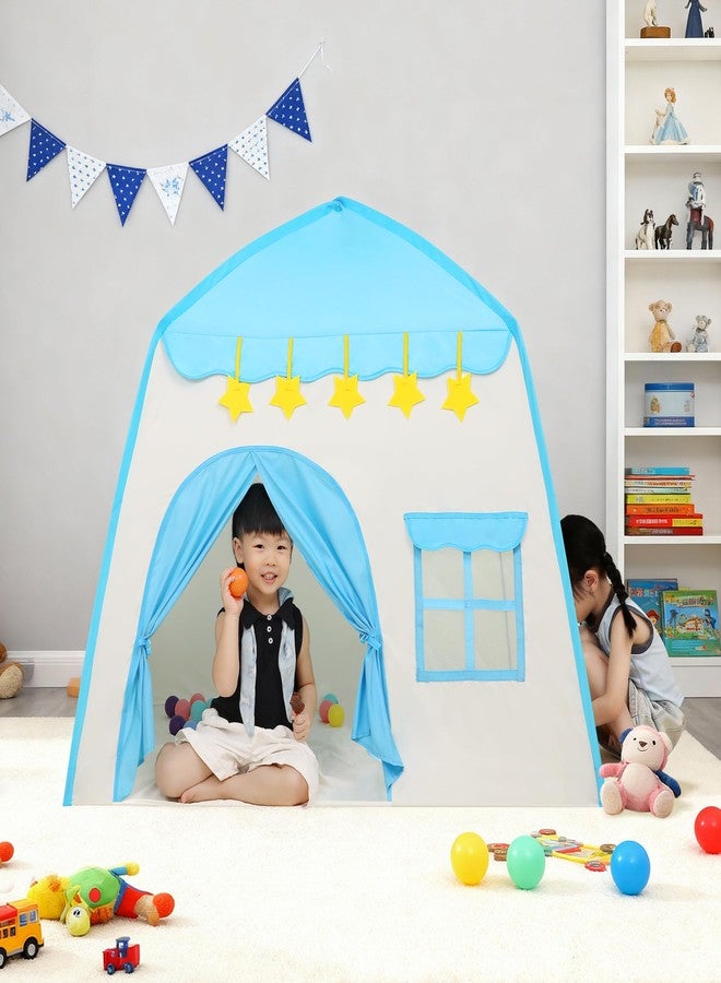 LimitlessFunN Flower Kids Play Tent, Children Indoor Castle Playhouse for Boys, Toddlers, 39" D x 51" W x 51" H, Blue - Image 2