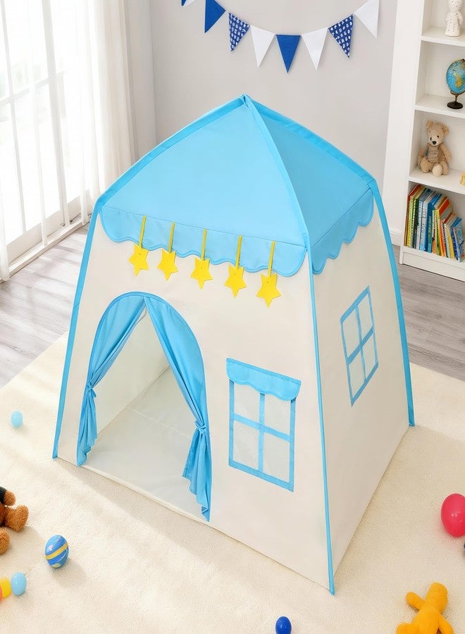 LimitlessFunN Flower Kids Play Tent, Children Indoor Castle Playhouse for Boys, Toddlers, 39" D x 51" W x 51" H, Blue - Image 4