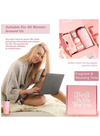 Gift Basket for Women - Mother's Day,Birthday Gift Box Get Well Soon Gift Set Contains 11 Inspirational Gifts Relaxing Spa Treatment Package for Women Bestie Friendship Female Friend Gift - view 4