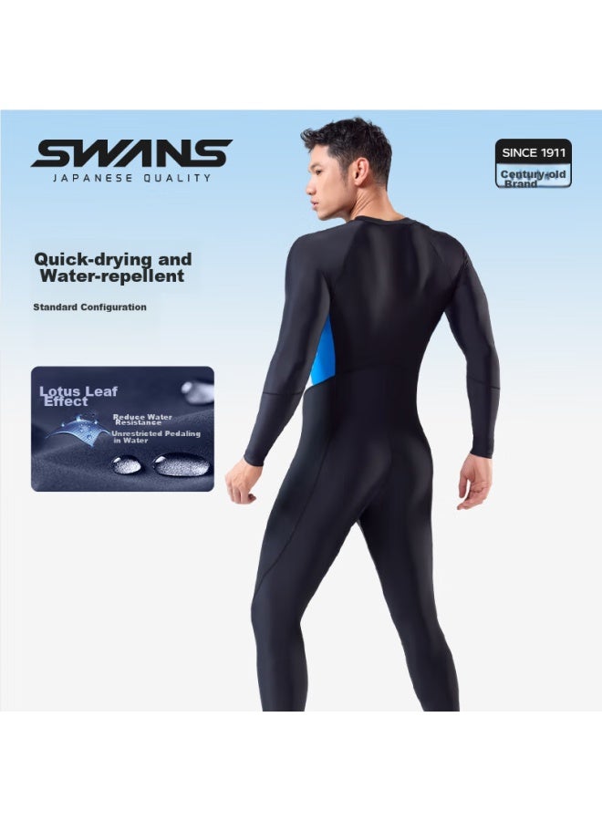 Speed Vision Swans Men's One-piece Swimsuit, Quick-drying, Professional Snorkeling And Surfing Suit, Sun Protection, Long-sleeve And Long Pants, Jellyfish Suit, Size L - Image 4