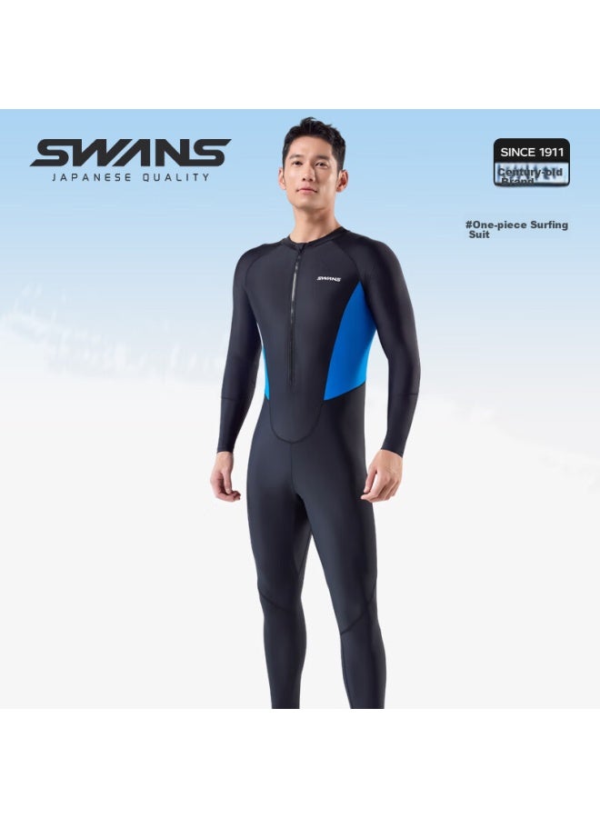 Speed Vision Swans Men's One-piece Swimsuit, Quick-drying, Professional Snorkeling And Surfing Suit, Sun Protection, Long-sleeve And Long Pants, Jellyfish Suit, Size L - Image 5