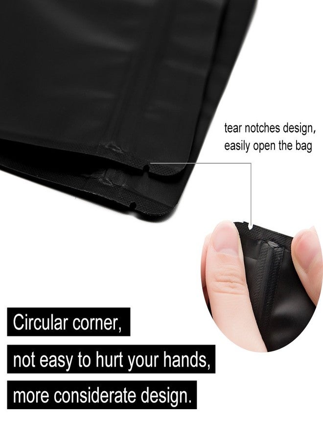 GooGou Matte Black Resealable Zip Mylar Bag Food Storage Aluminum Foil Bags Smell Proof Pouches 50pcs (6.29x9.05in) - Image 3