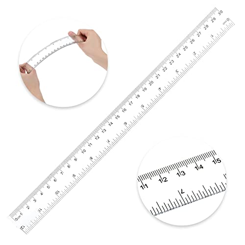Koogel 40 Packs Clear Plastic Ruler, 12 Inch, Plastic Measuring Tool with Centimeter and Millimeter, Shatterproof Metric Clear Rulers Bulk for Kids, Back to School, Classroom, School, Office, Home - Image 3
