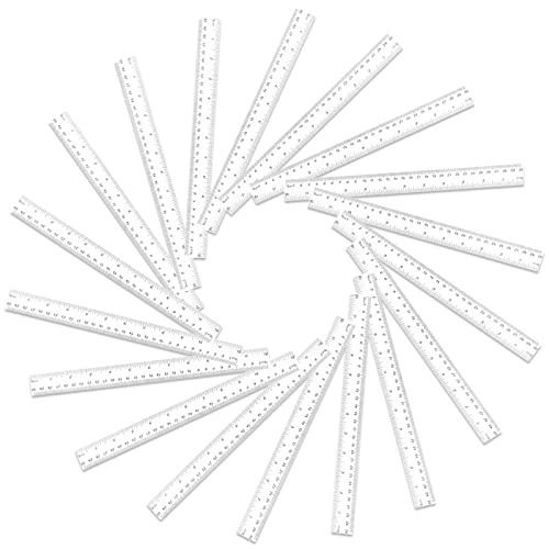 Koogel 40 Packs Clear Plastic Ruler, 12 Inch, Plastic Measuring Tool with Centimeter and Millimeter, Shatterproof Metric Clear Rulers Bulk for Kids, Back to School, Classroom, School, Office, Home - Image 1