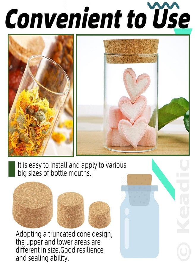 كياديك مجموعة سدادات فلين خشبية مخروطية الشكل من Keadic، 9 قطع، 3 أحجام #48#34#28، مصنوعة من خشب طبيعي ناعم، بديلة لسدادات زجاجات النبيذ والبيرة - Image 5