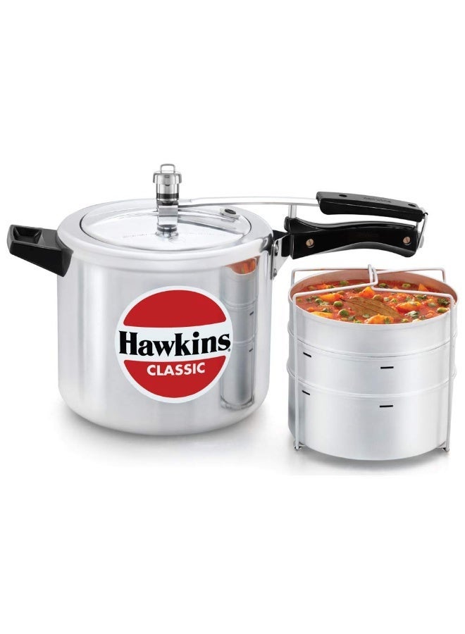 Hawkins 6.5 Litre Classic Pressure Cooker with Pots, Inner Lid Cooker with Separator Set, Silver (CL66)Aluminium - Image 1
