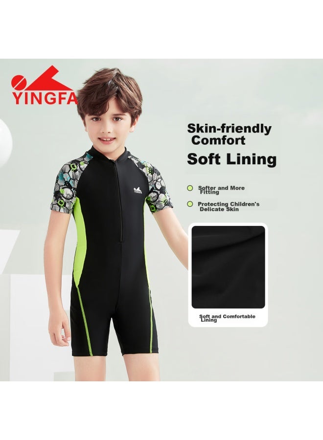 Yingfa Children's Swimsuit For Boys, One-piece Square-leg Design, Breathable, Quick-drying, Suitable For Students, Hot Springs, Surfing, Sun Protection, Swimming Set - Image 4