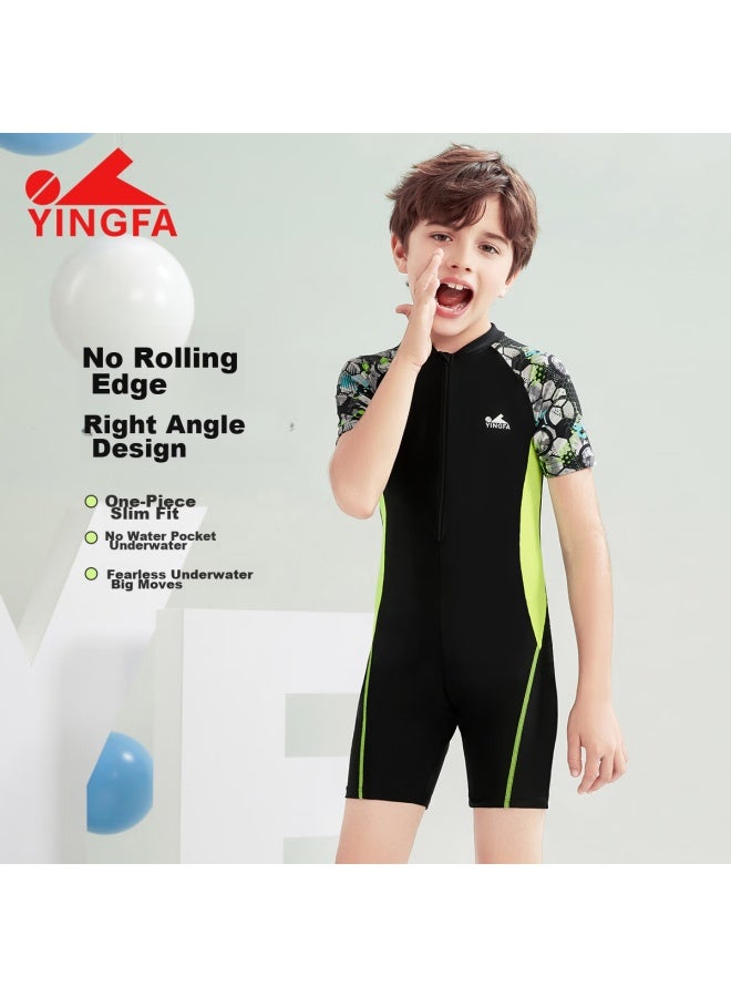Yingfa Children's Swimsuit For Boys, One-piece Square-leg Design, Breathable, Quick-drying, Suitable For Students, Hot Springs, Surfing, Sun Protection, Swimming Set - Image 2