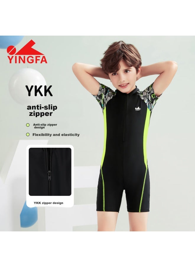 Yingfa Children's Swimsuit For Boys, One-piece Square-leg Design, Breathable, Quick-drying, Suitable For Students, Hot Springs, Surfing, Sun Protection, Swimming Set - Image 3