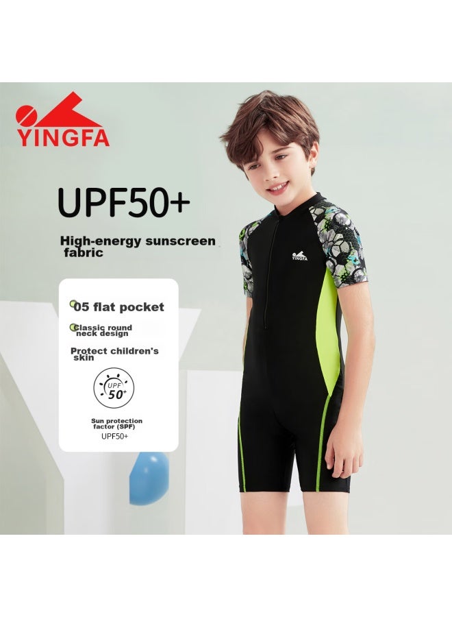Yingfa Children's Swimsuit For Boys, One-piece Square-leg Design, Breathable, Quick-drying, Suitable For Students, Hot Springs, Surfing, Sun Protection, Swimming Set - Image 5