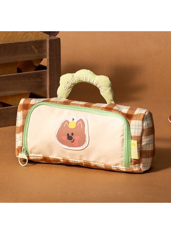 Kids Pencil Case Color-Block Hand-Carry Large Capacity Lightweight Wear-Resistant Easy-to-Clean School Supplies - Image 1