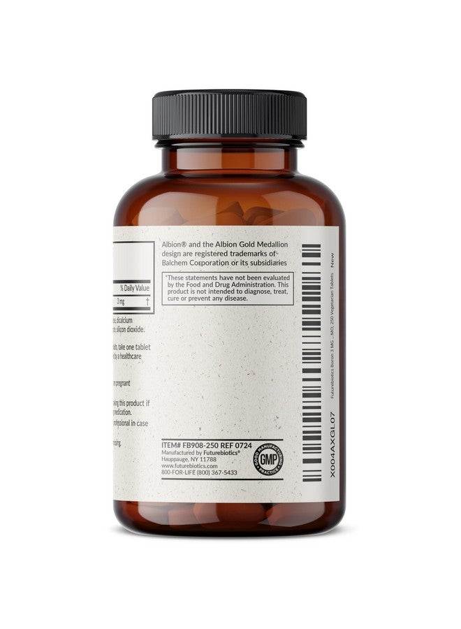 Futurebiotics Boron 3mg, Vegetarian, Non-GMO, Chelated for Absorption, 250 Tablets - Image 5