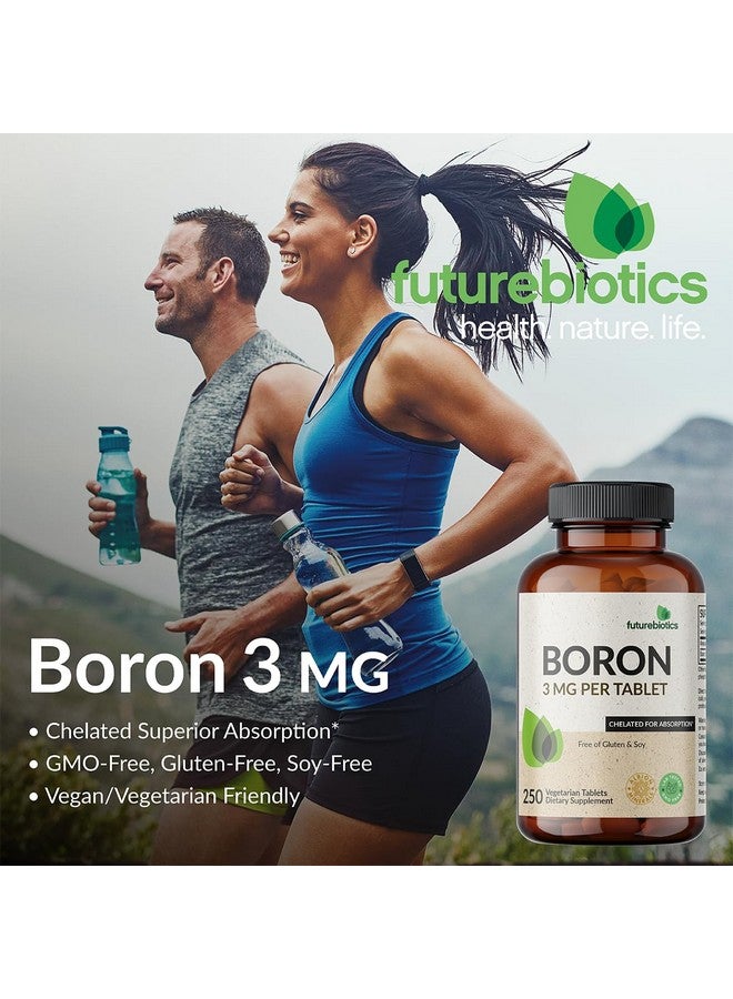 Futurebiotics Boron 3mg, Vegetarian, Non-GMO, Chelated for Absorption, 250 Tablets - Image 3