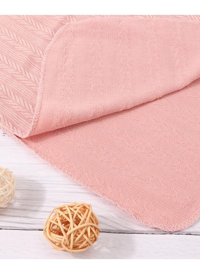 oldlaiben Baby Swaddle Blanket Wrap Cap 3 Set, Baby Swaddle And Quilt Set, Newborn Swaddling Blanket Three-piece Set, For Preemie Newborn Boys Girls（Pink）  - Image 5