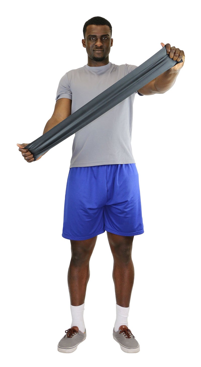 Cando-1211054 CanDo Low Powder Exercise Band  6 yard Roll  Black: X-Heavy - Image 3