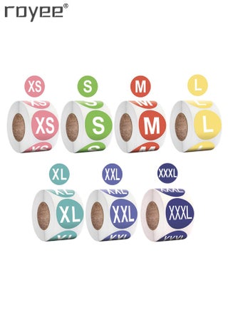 3500 Piece 7 Rolls 1 Inch Round Self Adhesive Colorful Clothing Size Labels Stickers - pzsku/ZF53BB4B7F3BA255C10EEZ/45/_/1708921011/2971a6b4-ac6e-4627-9f78-7768490dacc0