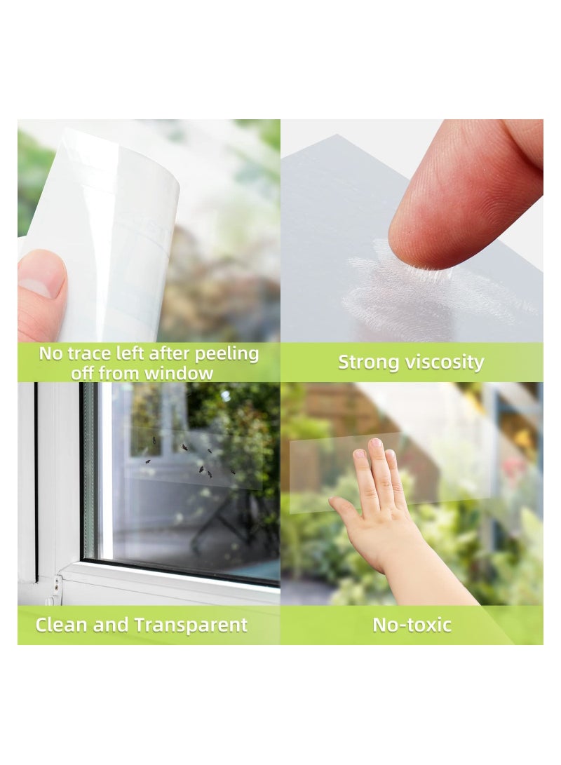 KASTWAVE 30 Pack Window Fly Traps for Indoors, Fly Paper Sticky Strips, Fly Catcher Clear Windows Trap for Home - Image 2