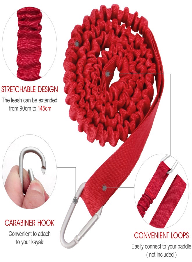 4 Pack Kayak Paddle Leash Lightweight Stretchable Coiled Kayak Rod Leash Lanyard for SUP Boating Canoeing Fishing Kayaking - Image 2