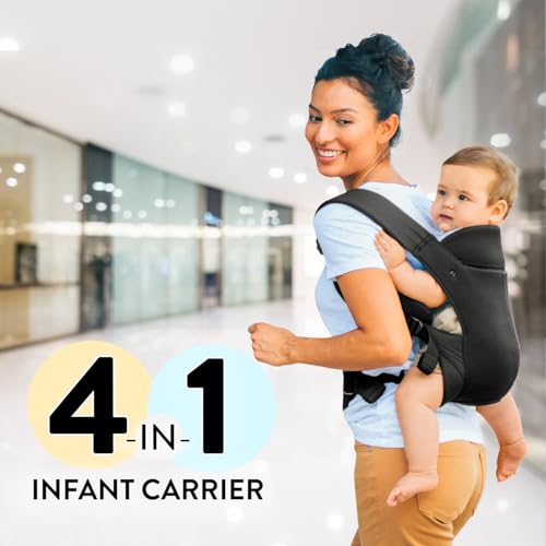 Chicco SnugSupport 4-in-1 Infant Carrier, Front and Back Carry Positions, Infant Backpack, Baby Carrier Newborn to Toddler, for Infants 3.4-15 kgs | Black - Image 2