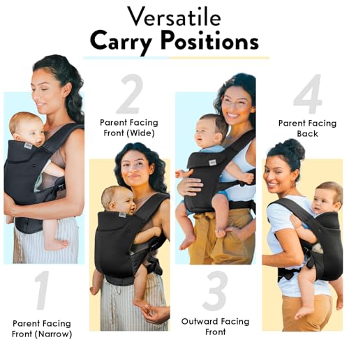 Chicco SnugSupport 4-in-1 Infant Carrier, Front and Back Carry Positions, Infant Backpack, Baby Carrier Newborn to Toddler, for Infants 3.4-15 kgs | Black - Image 3