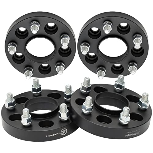 VLAOSCHI Black Forged 5x4.5 Hubcentric Wheel Spacers 20mm with 12x1.5 Studs 67.1mm Hub Bore Compatible with Jeep Hyundai-Mazda-Mitsubishi 5 Lug 5x114.3 for Compass Patriot Genesis Tucson - Pack of 4 - Image 1