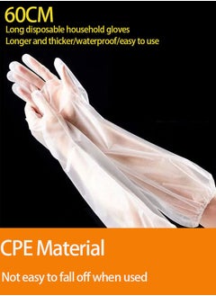 Beauenty Long Gloves, Durable CPE Material, Disposable Gloves - 20 Pack, Extra Long and Thick, Waterproof and Oilproof  - Image 1