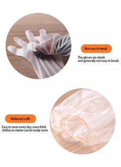 Beauenty Long Gloves, Durable CPE Material, Disposable Gloves - 20 Pack, Extra Long and Thick, Waterproof and Oilproof  - Image 3