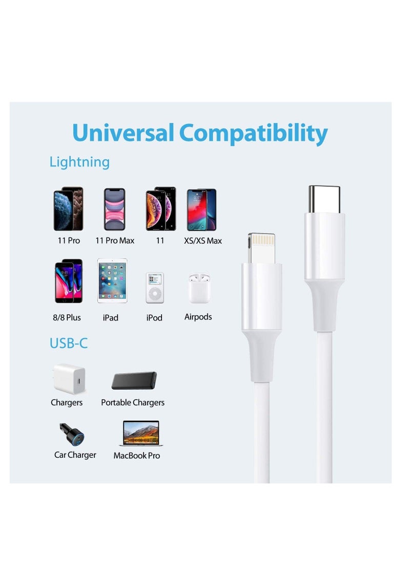 Generic - USB C to Lightning Cable 2Pack 3FT [Apple MFi Certified] iPhone 11 Lightning to USB-C Fast Charging Cable Compatible iPhone 12 11/11 Pro/11 Pro Max/X/XS/XR/XS Max/8/8 Plus, Supports Power Delivery - Image 1