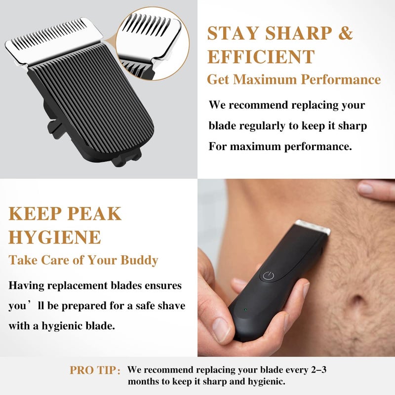 Amorka 2 Pack Replacement Blade for Manscaped The Lawn Mower Electric Groin Hair Trimmer Blade, Hygienic Snap-In Replacement Blades Compatible with Manscaped Lawn Mower 4.0 3.0 2.0 Replaceable Blade, Black - Image 3