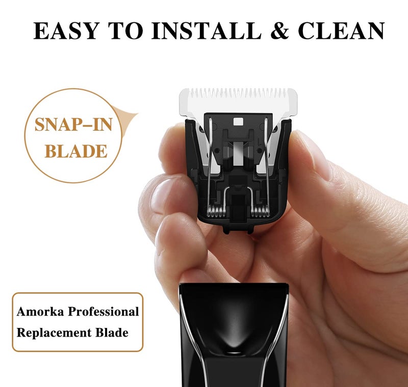 Amorka 2 Pack Replacement Blade for Manscaped The Lawn Mower Electric Groin Hair Trimmer Blade, Hygienic Snap-In Replacement Blades Compatible with Manscaped Lawn Mower 4.0 3.0 2.0 Replaceable Blade, Black - Image 2