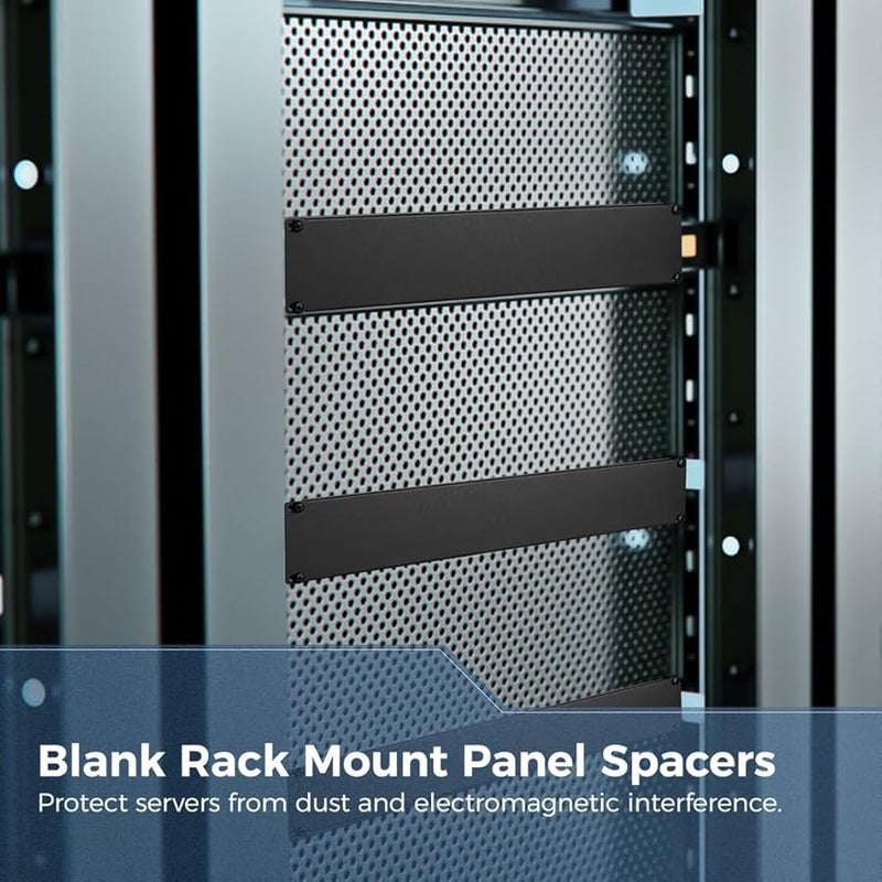 1U 2U 4U 3 Pcs Matte Black Server Rack Filler Panels Cold Rolled Steel Spacers - Image 5