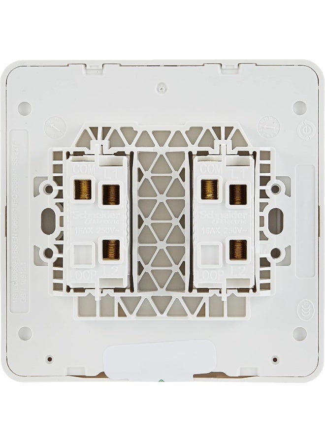 Schneider Electric Electric Avataron, 2 Gang, Two Way Switch, 16Ax 250V, White - Image 2