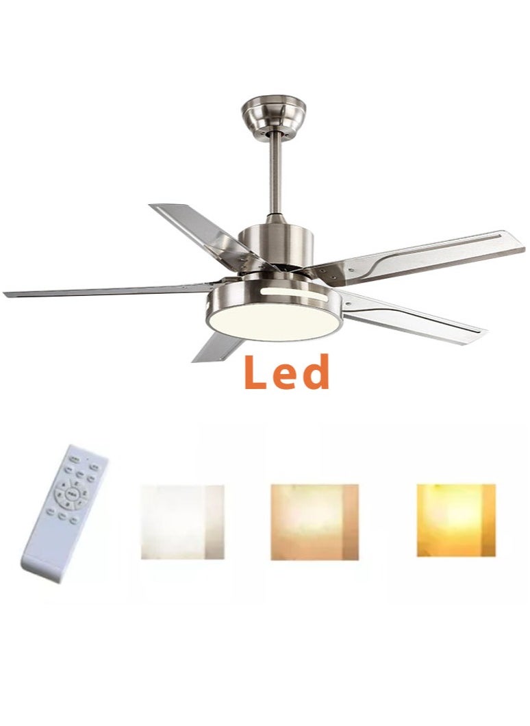 KINGMAZI - Ceiling Fan with Light  Remote Control120 cm (48 inches) caliber Made of solid metal with solid copper motor for living room, bedroom, dining room, conference room, gym and any other occasion. - Image 1
