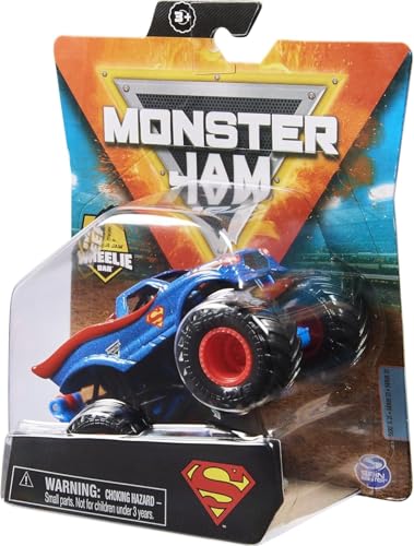 Monster Jam, Official Superman Monster Truck, Die-Cast Vehicle, Heroes and Villains Series, 1:64 Scale - Image 4