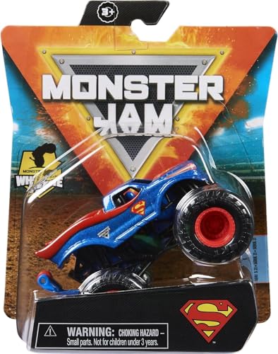 Monster Jam, Official Superman Monster Truck, Die-Cast Vehicle, Heroes and Villains Series, 1:64 Scale - Image 5