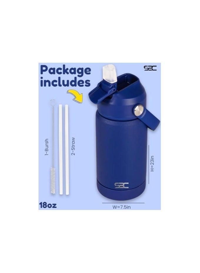S2C S2C 550ml Stainless Steel Water Bottle for Kids With Straw & Handle|Leakproof|Toddler water bottle|Kids Water Bottle For School Boys Girls|Easy to Carry|BPA Free,Baby water bottle (BLUE)  - Image 4