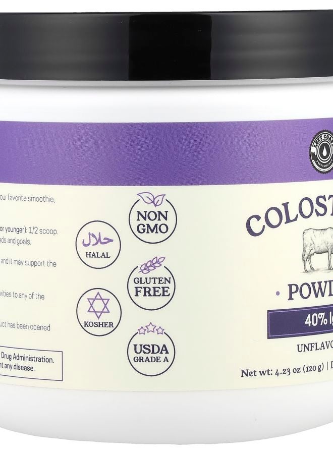Left Coast Performance مسحوق الكولستروم غير المنكه 4.23 أونصة (120 جرام) - Image 2