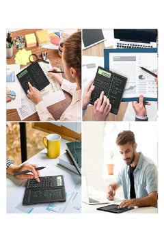 ماركة غير محددة Scientific Calculator with Writing Tablet - 10-Digit Calculator Scientific Professional Calculators, School Desk Calculator with Drawing Pad & Pen for Students Teacher Office Engineer (Black)  - Image 4