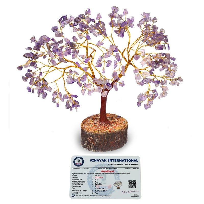Crystu Amethyst Stone Tree 300 Beads Crystal Tree Stone Tree Showpiece