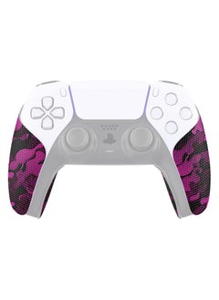 PlayVital Anti-Skid Sweat-Absorbent Controller Grip for PS5 Controller, Professional Textured Soft Rubber Pads Handle Grips for PS5 Controller - Rose Red Black Camouflage - PFPJ066