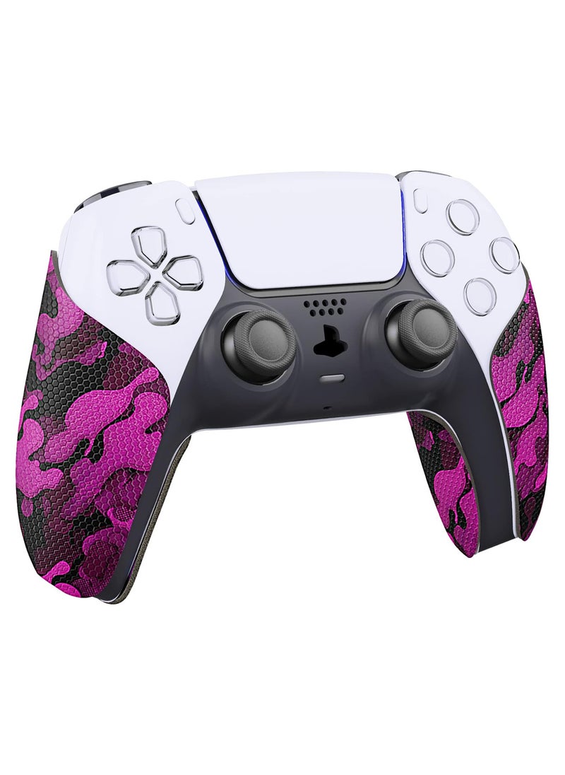 playvital - PlayVital Anti-Skid Sweat-Absorbent Controller Grip for PS5 Controller, Professional Textured Soft Rubber Pads Handle Grips for PS5 Controller - Rose Red Black Camouflage - PFPJ066 - Image 1