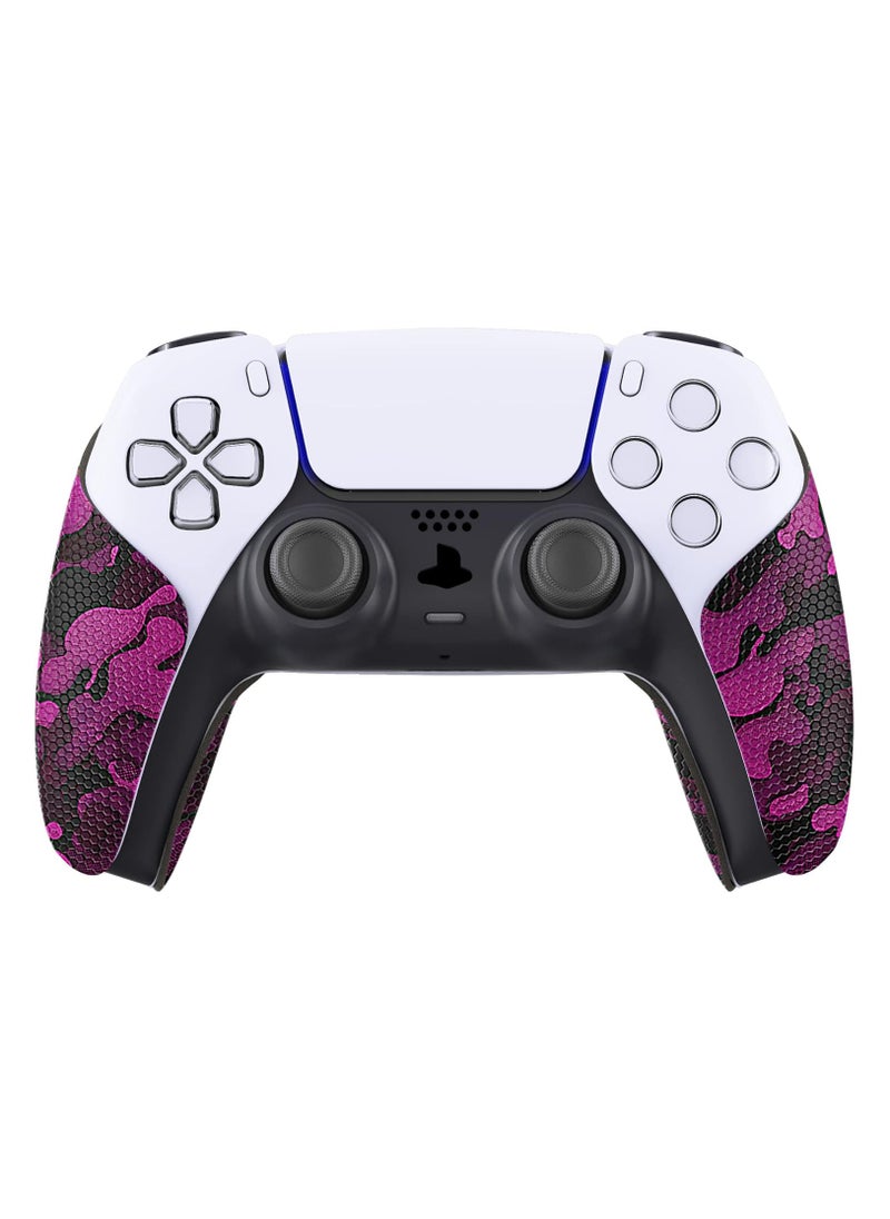 playvital - PlayVital Anti-Skid Sweat-Absorbent Controller Grip for PS5 Controller, Professional Textured Soft Rubber Pads Handle Grips for PS5 Controller - Rose Red Black Camouflage - PFPJ066 - Image 1