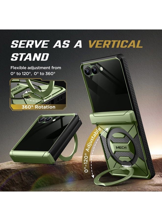 Tongate Compatible with Flip 7 Case wih Screen Protector, Green - Image 5