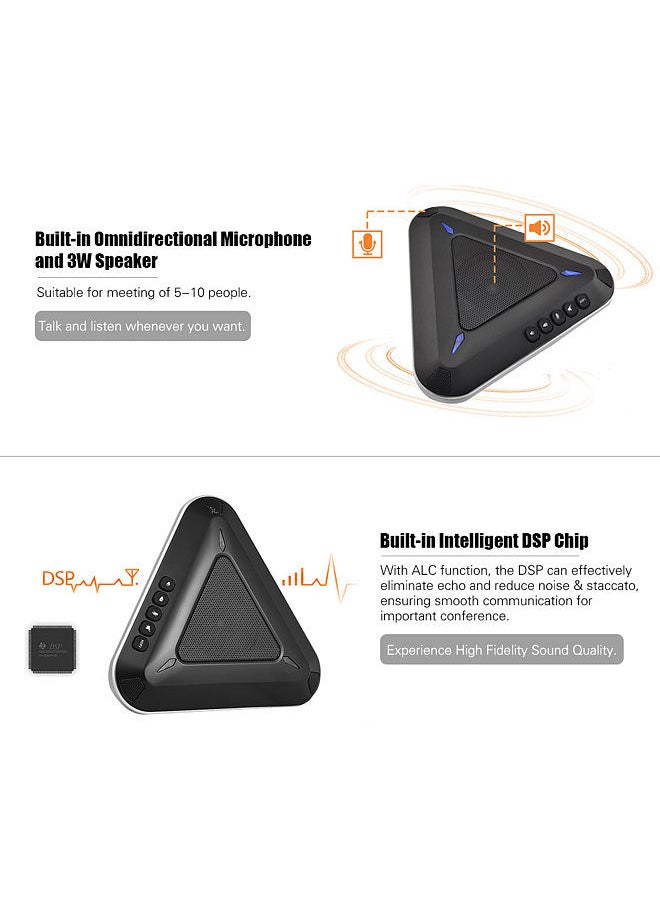 Generic - MST-A1S USB Video Conference Microphone Speakerphone 360° Audio Pickup Support Skype MSN QQ for Computer Mobile Phone - Image 1