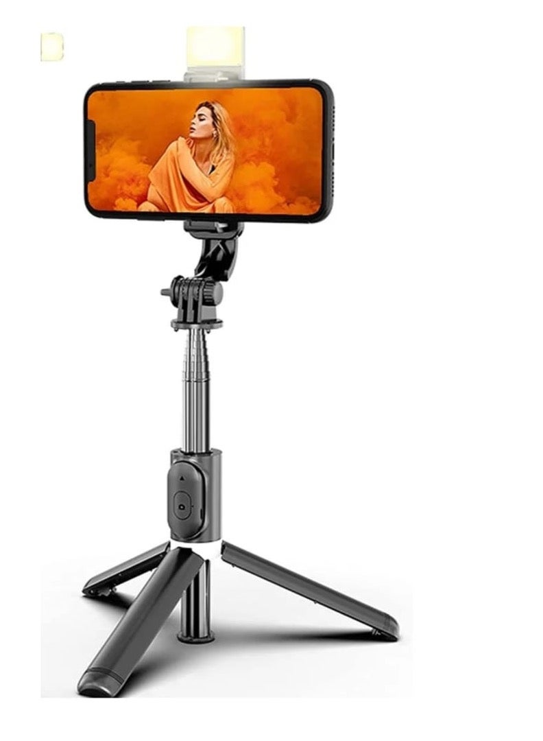 H1S 3-in-1 Extendable Selfie Stick with Tripod & Wireless Remote – 103cm, ABS & Stainless Steel – Compatible with Smartphones - Image 1