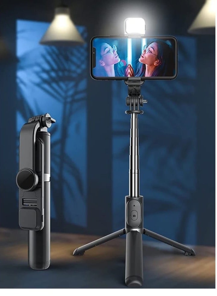 H1S 3-in-1 Extendable Selfie Stick with Tripod & Wireless Remote – 103cm, ABS & Stainless Steel – Compatible with Smartphones - Image 2