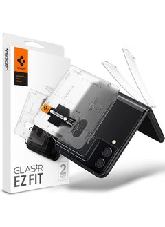 Spigen Glastr EZ-Fit Tempered Glass Screen Protector For Samsung Galaxy Z Flip 4 [Outer Cover Screen] and [Hinge Film] - 2 Pack  - Image 1