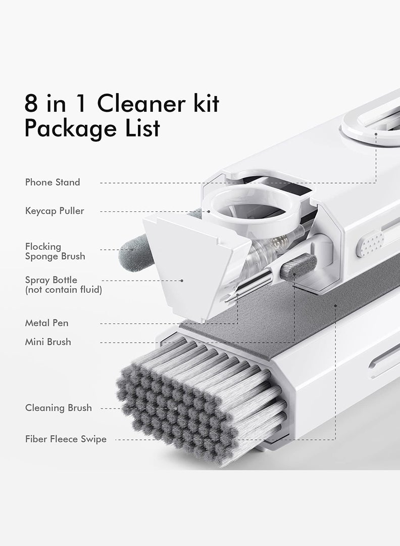 Theodor 8 in 1 Keyboard Cleaner Kit, Laptop Screen Cleaner, Multi Functional Cleaner Tools with Soft Keyboard Brush Keycap Puller for Airpods Pro Earbuds PC Laptop Phone Headphones Computer (White) - Image 2
