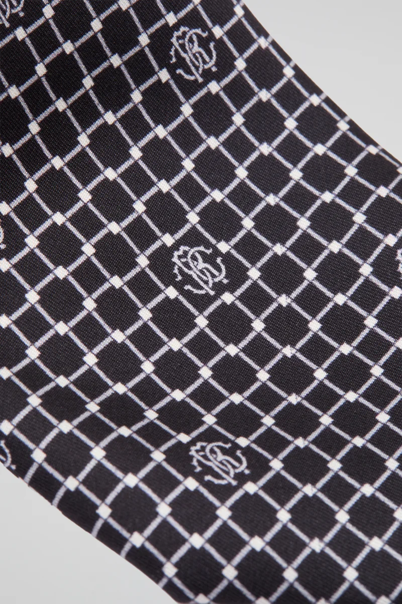 Roberto Cavalli  Roberto Cavalli Black Check Logo Tie for Men | Best Price UAE