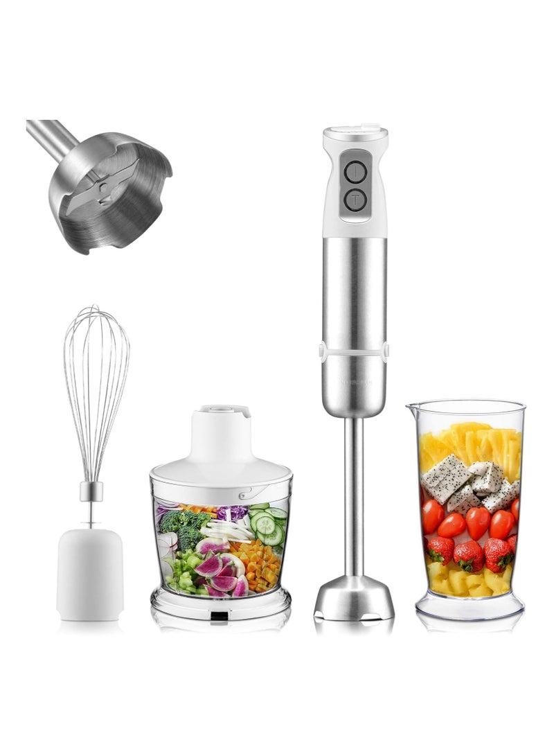 إنك بيرد خلاط يدوي من Inkbird، 4 في 1، ساق من الفولاذ المقاوم للصدأ مع مفرمة ومضرب، 6 سرعات، خلاط غاطس، 600 واط، مطحنة طعام، وعاء، صانع عصائر للأطفال، هريس اللحوم، الخضار، البيض، الصلصات - Image 1